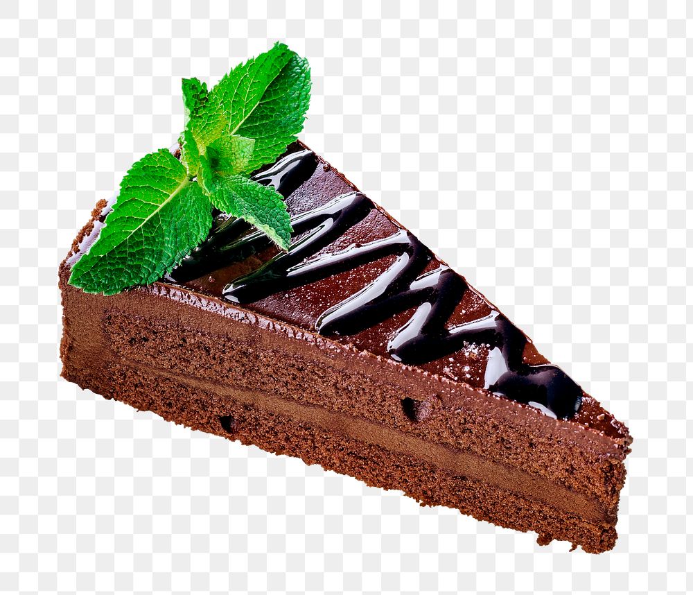 Chocolate cake png sticker, transparent background