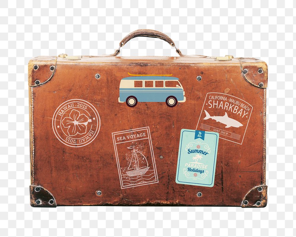 Travel briefcase png sticker, transparent background
