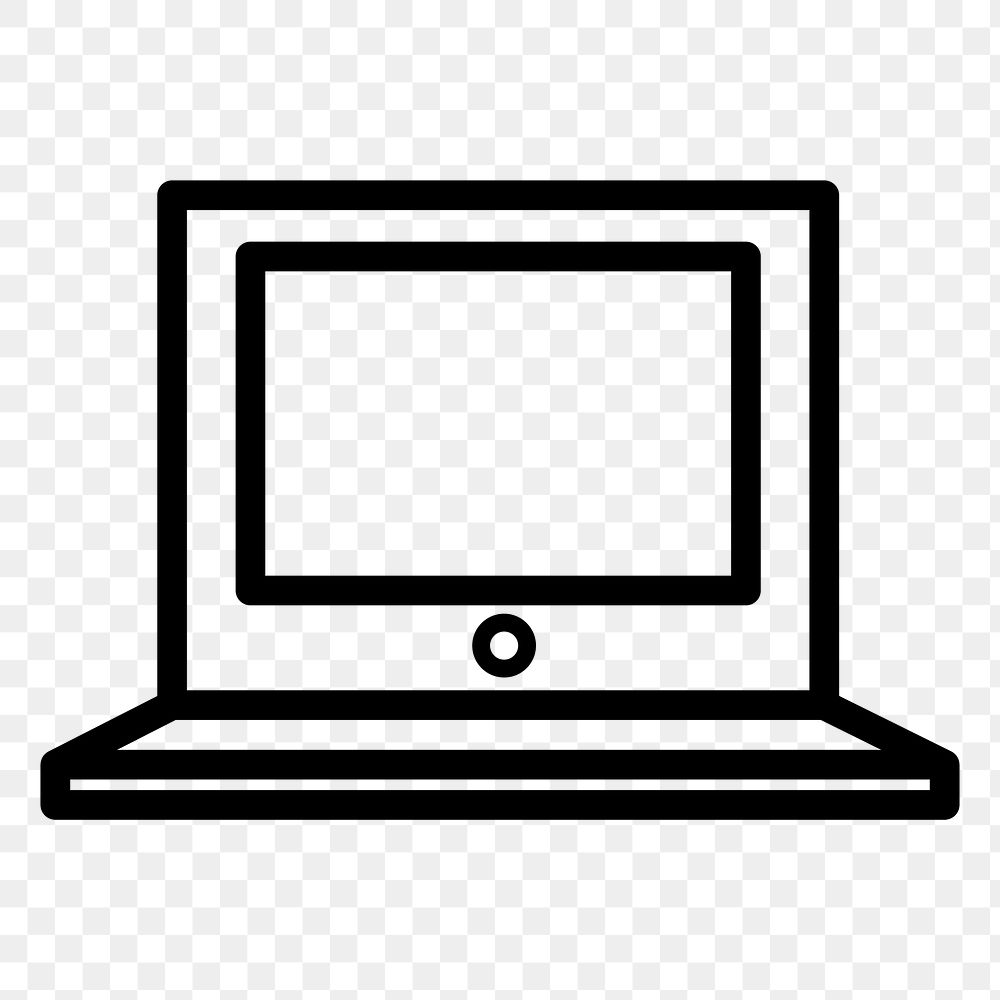 Laptop icon png sticker, transparent background