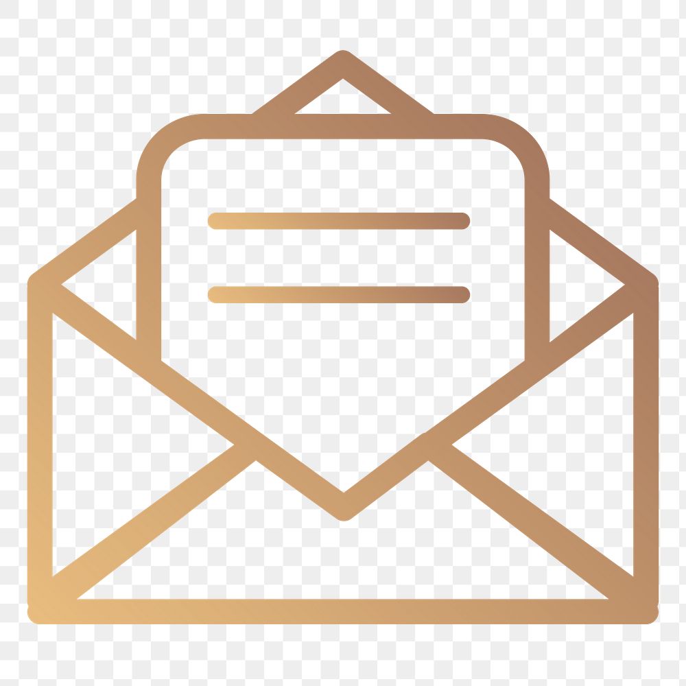 Envelope email icon png sticker, transparent background
