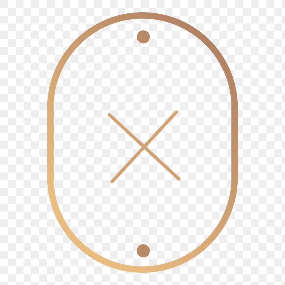 Gold oval png logo element, luxury design, transparent background
