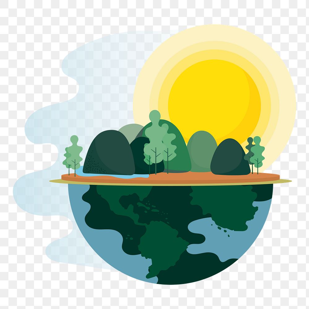 Green environment png sticker, transparent background