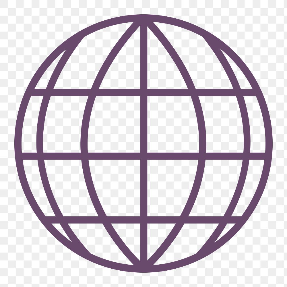 Png global network purple sticker, transparent background