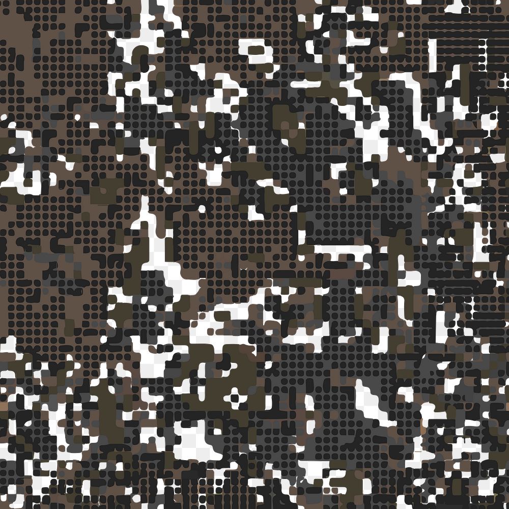 PNG brown digital camouflage pattern sticker, transparent background