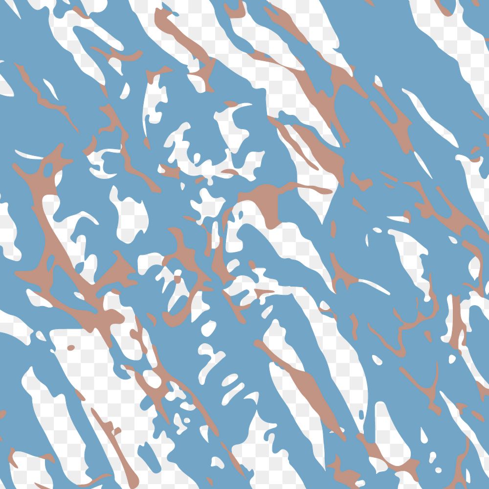Blue camouflage png pattern sticker, transparent background