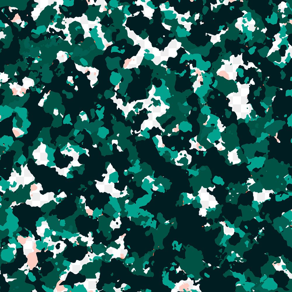 Green camouflage png pattern sticker, transparent background