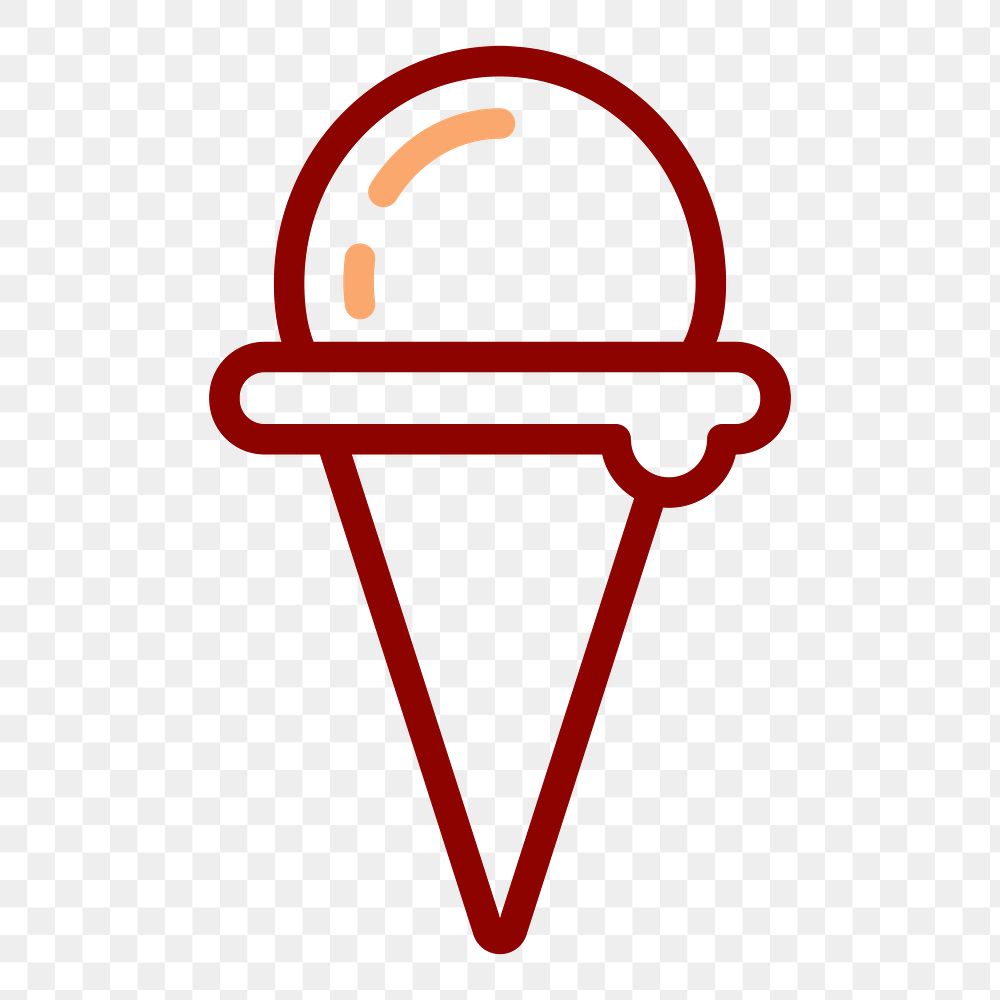 Ice cream png icon sticker, food and drink clipart, transparent background