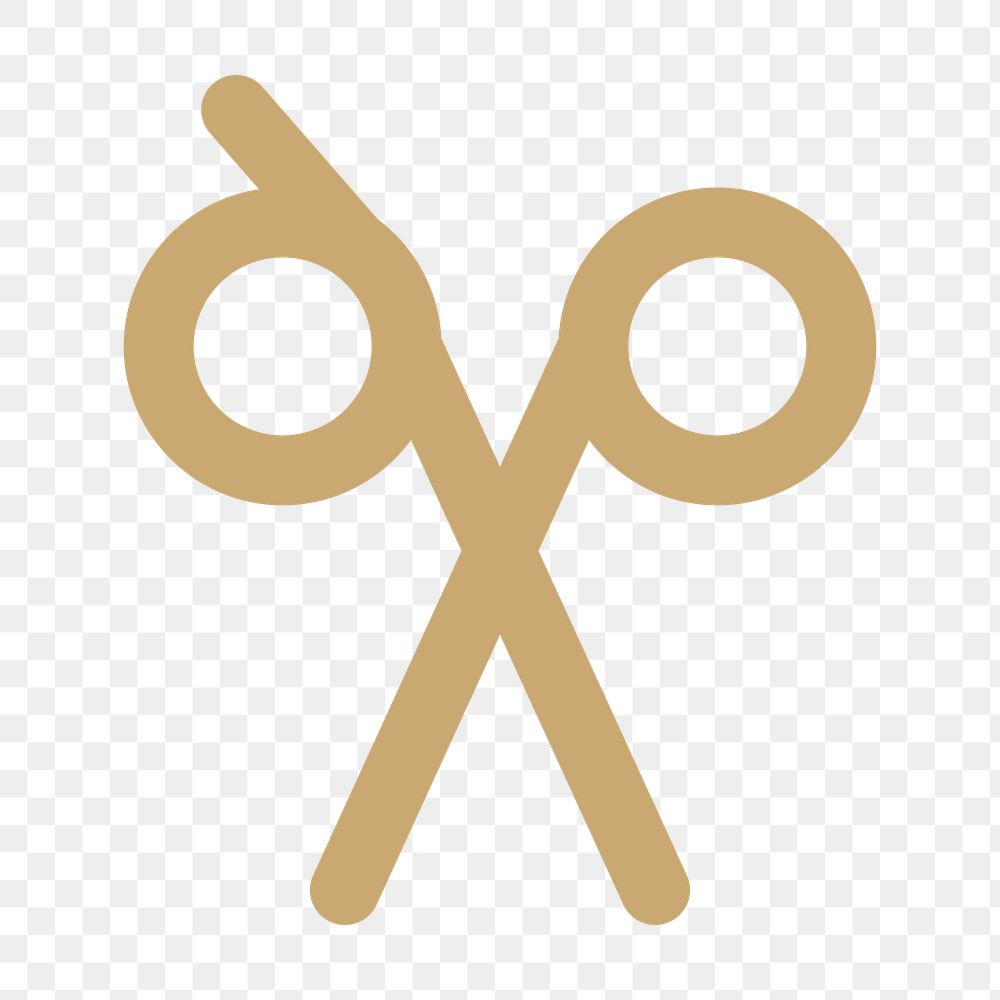 Salon icon png sticker, gold logo element, transparent background