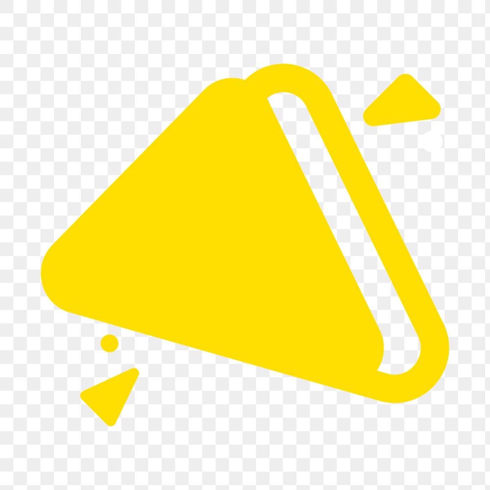 Abstract shape png sticker, yellow triangle, transparent background
