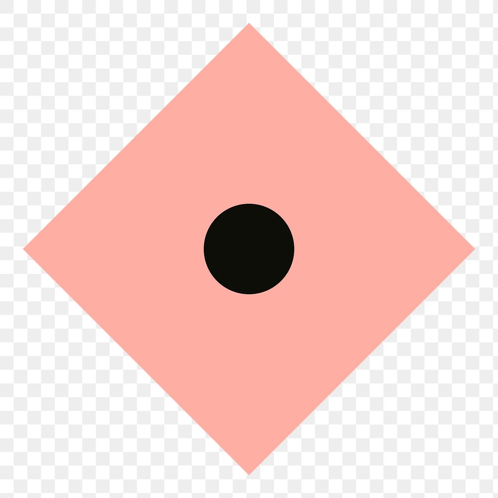 Square eye png sticker, pink, transparent background