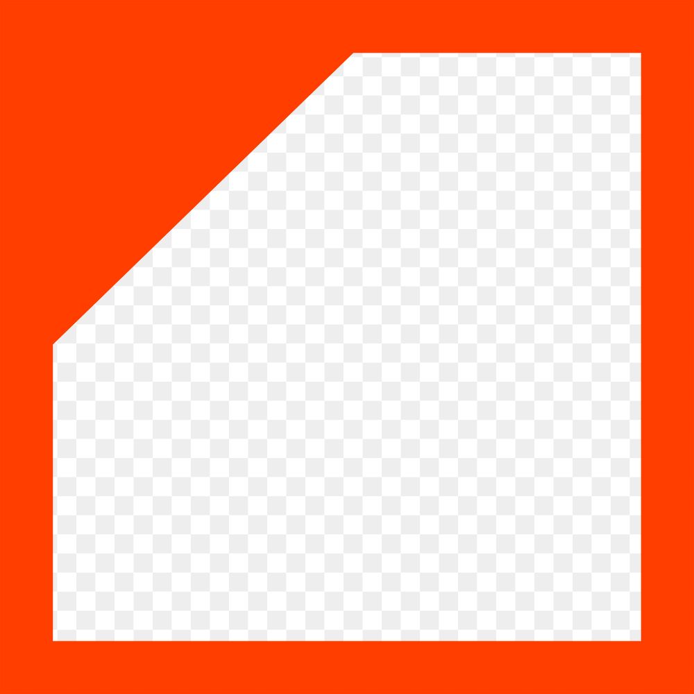 Orange frame png geometric shape sticker, transparent background