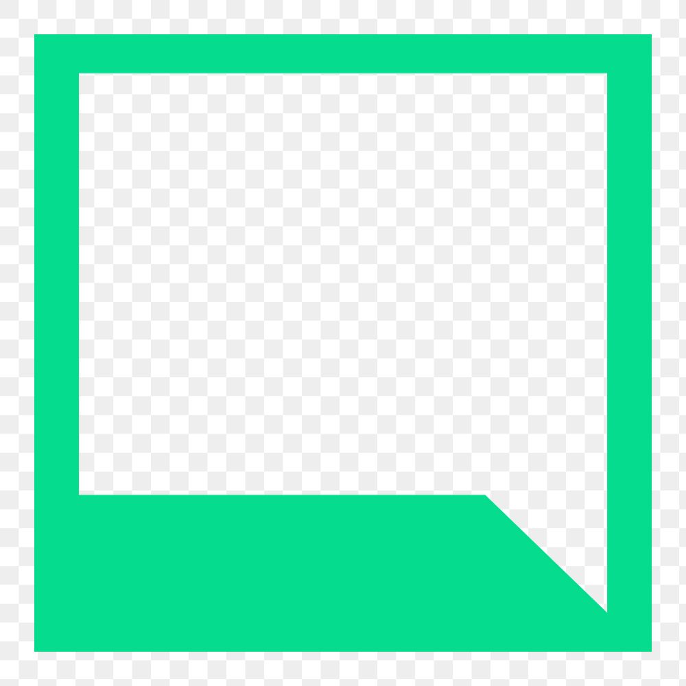 Green frame png speech bubble sticker, transparent background