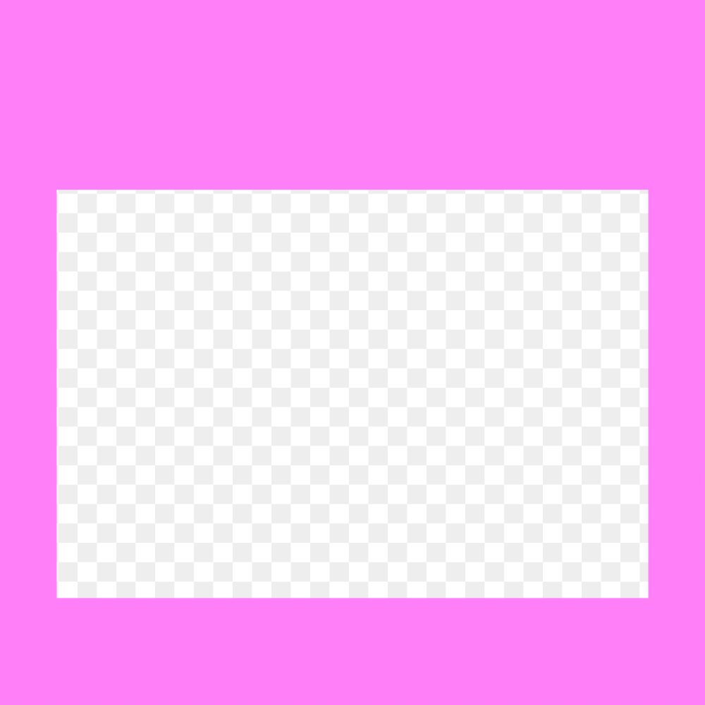 Rectangle frame png pink geometric sticker, transparent background