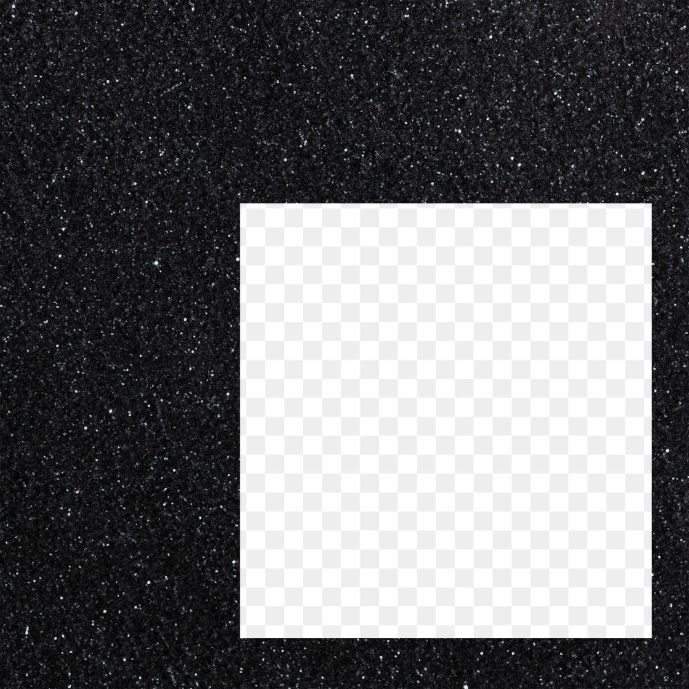 Square frame png black geometric shape sticker, transparent background