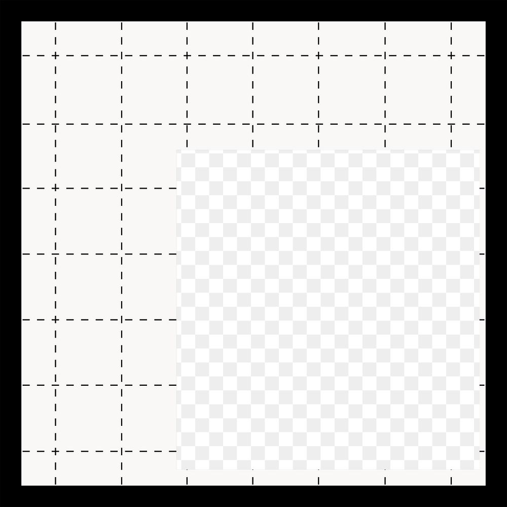 Square frame png grid pattern sticker, transparent background