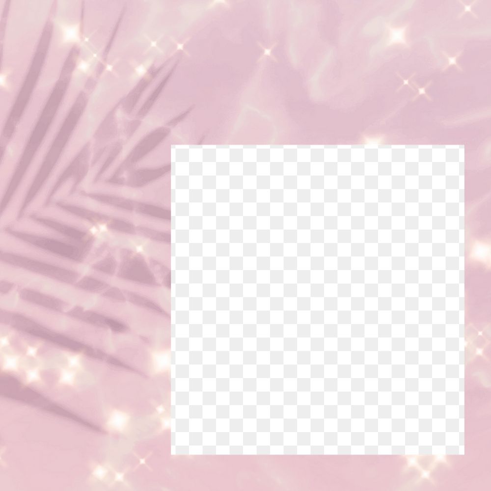 Aesthetic frame png pink glitter sticker, transparent background