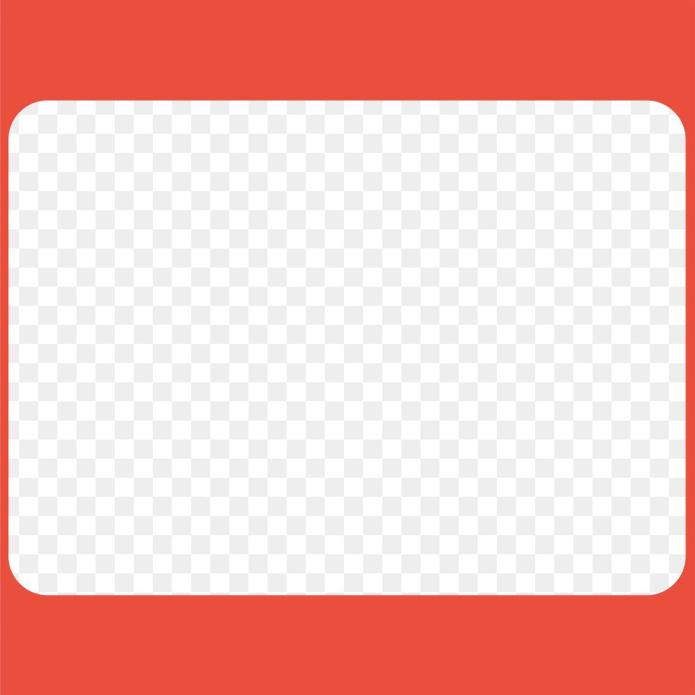 Rectangle frame png red geometric sticker, transparent background