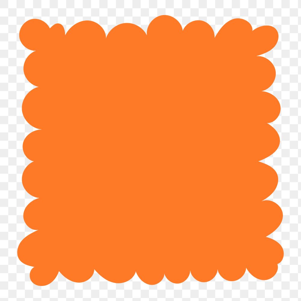 Orange frame png sticker, transparent background