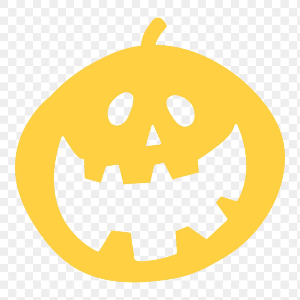 Carved pumpkin png halloween sticker, transparent background