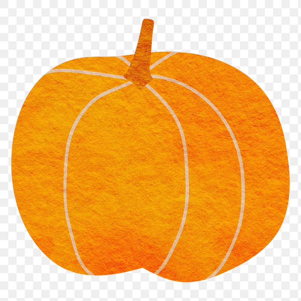 Pumpkin png halloween sticker, transparent background