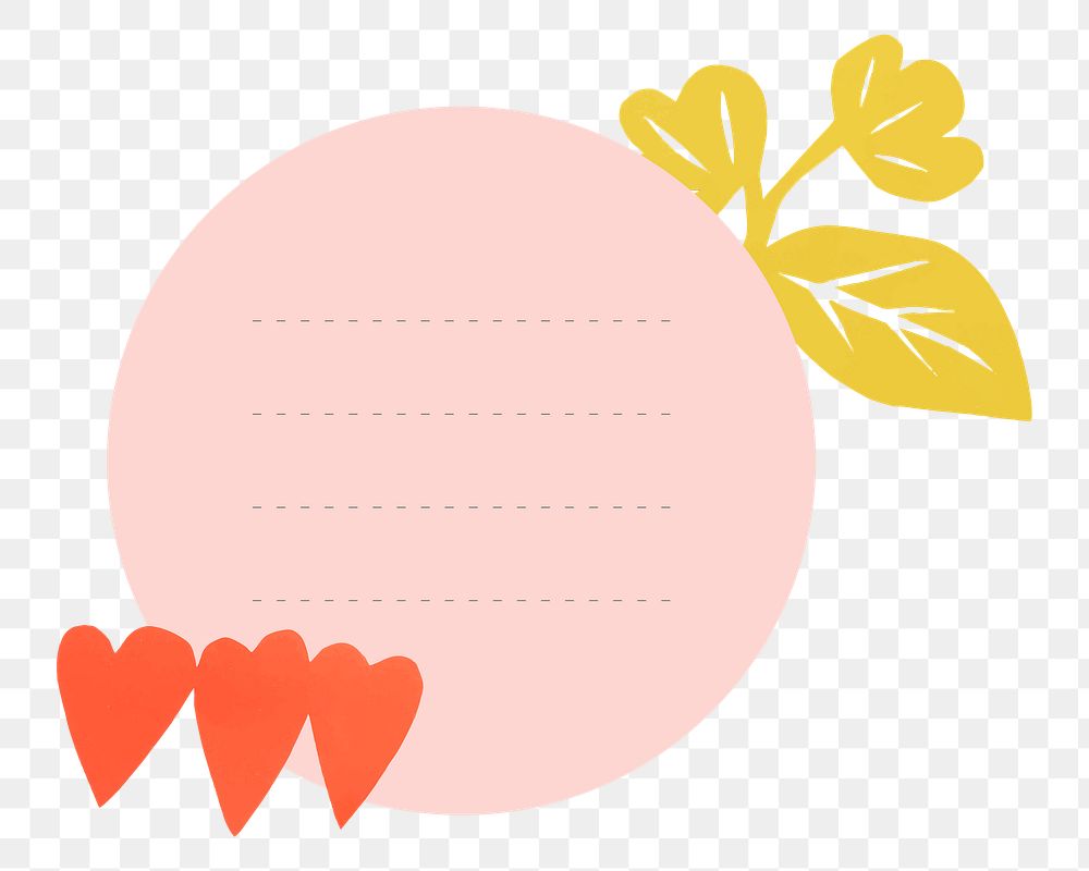 PNG pink round note journal sticker, transparent background