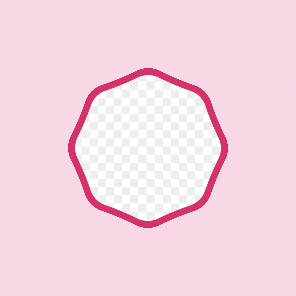PNG pink round frame sticker, transparent background