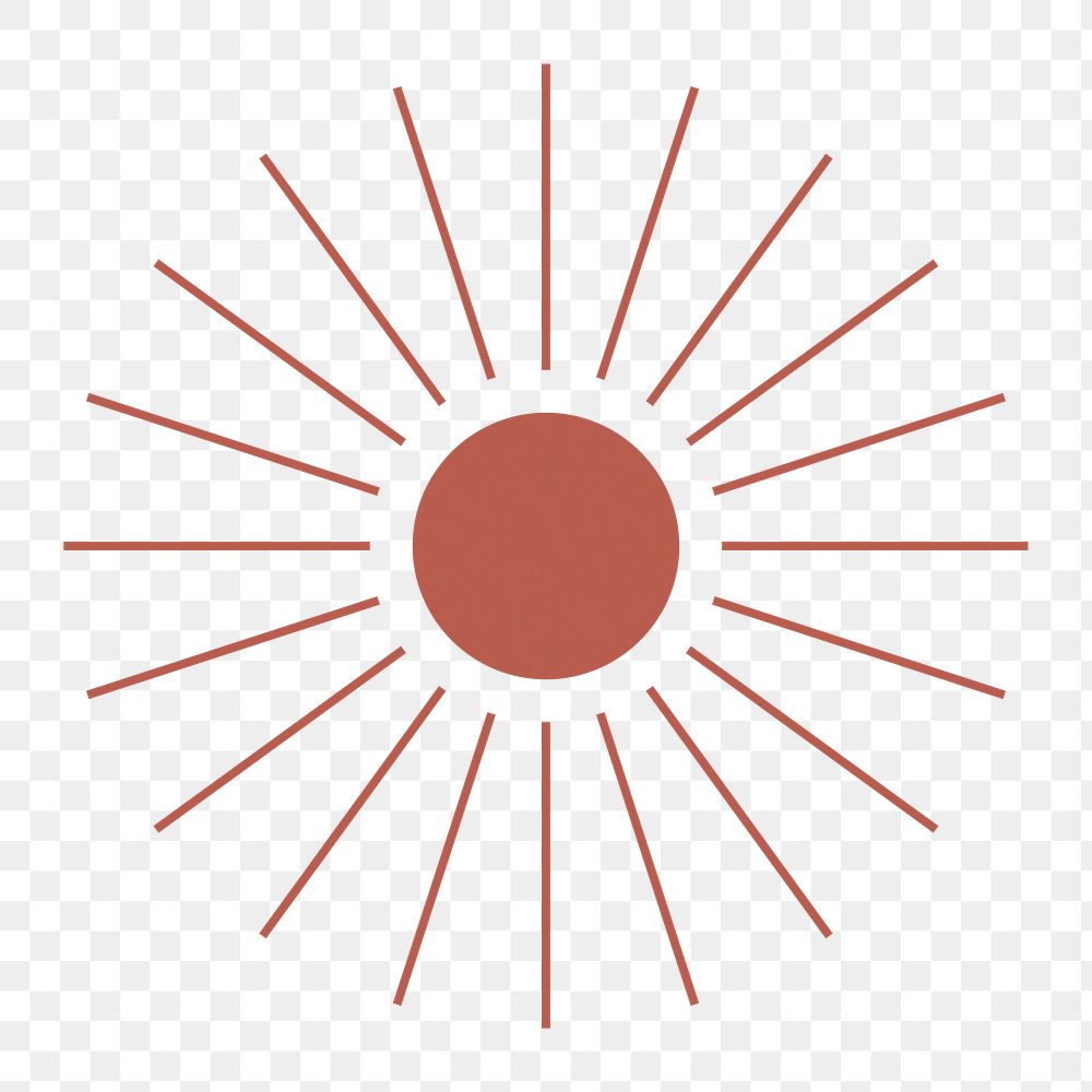 Aesthetic sunburst png sticker, transparent background