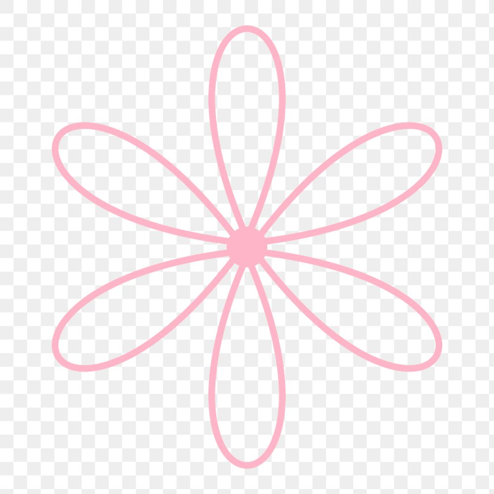 Geometric flower png sticker, abstract shape, transparent background