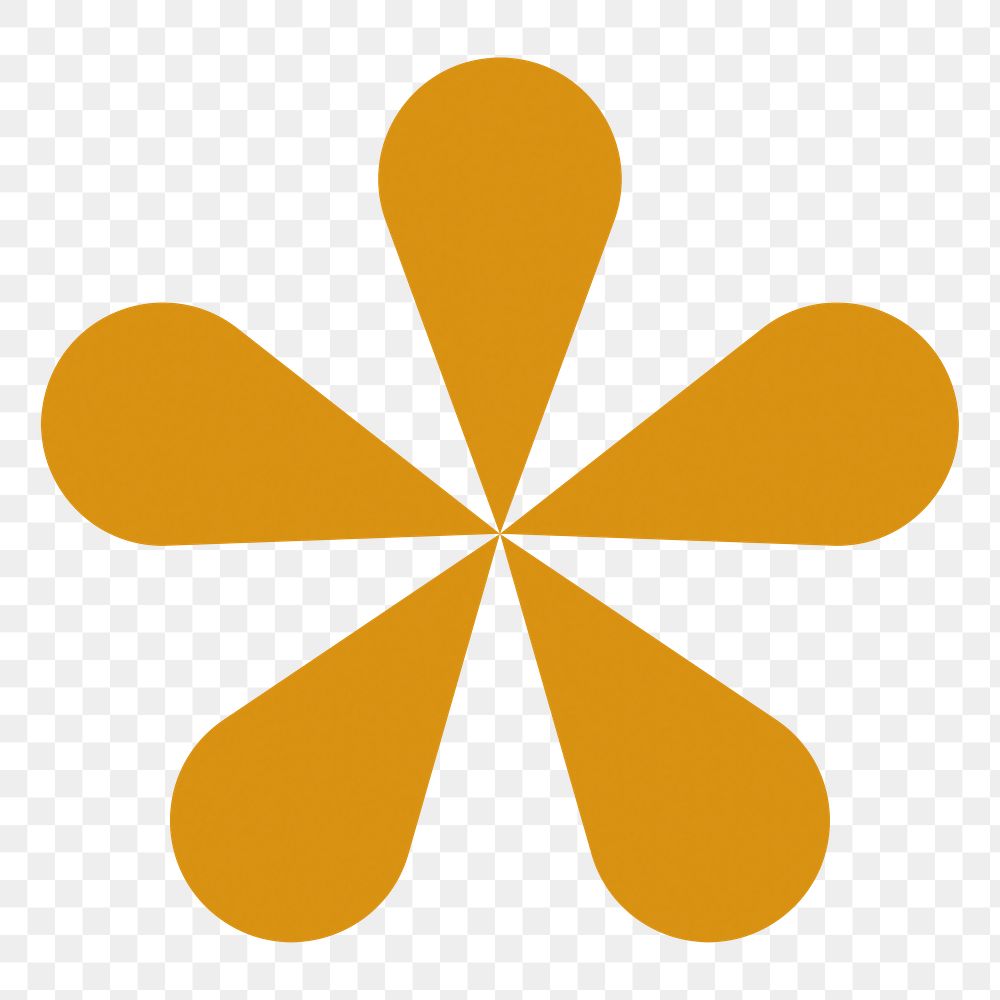 Yellow asterisk png sticker, transparent background