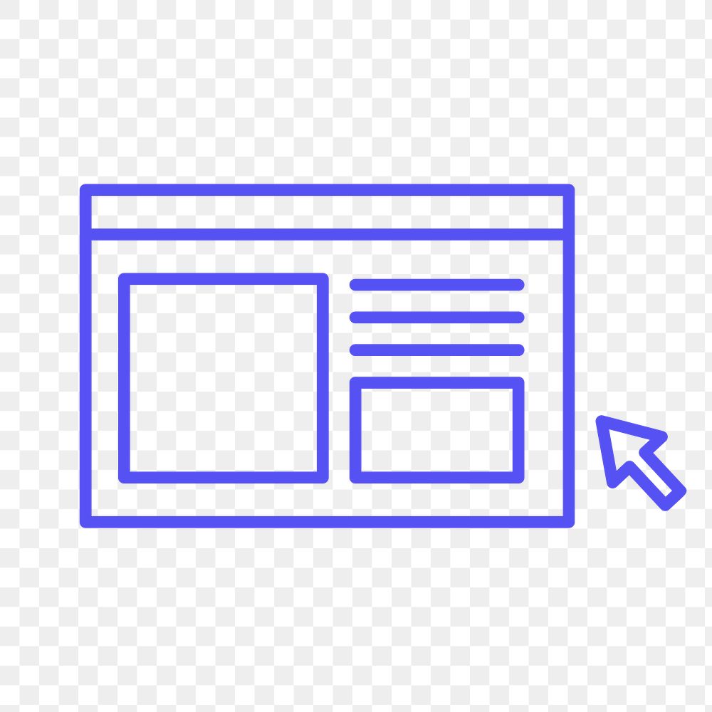 Online article png icon sticker, purple gradient, transparent background