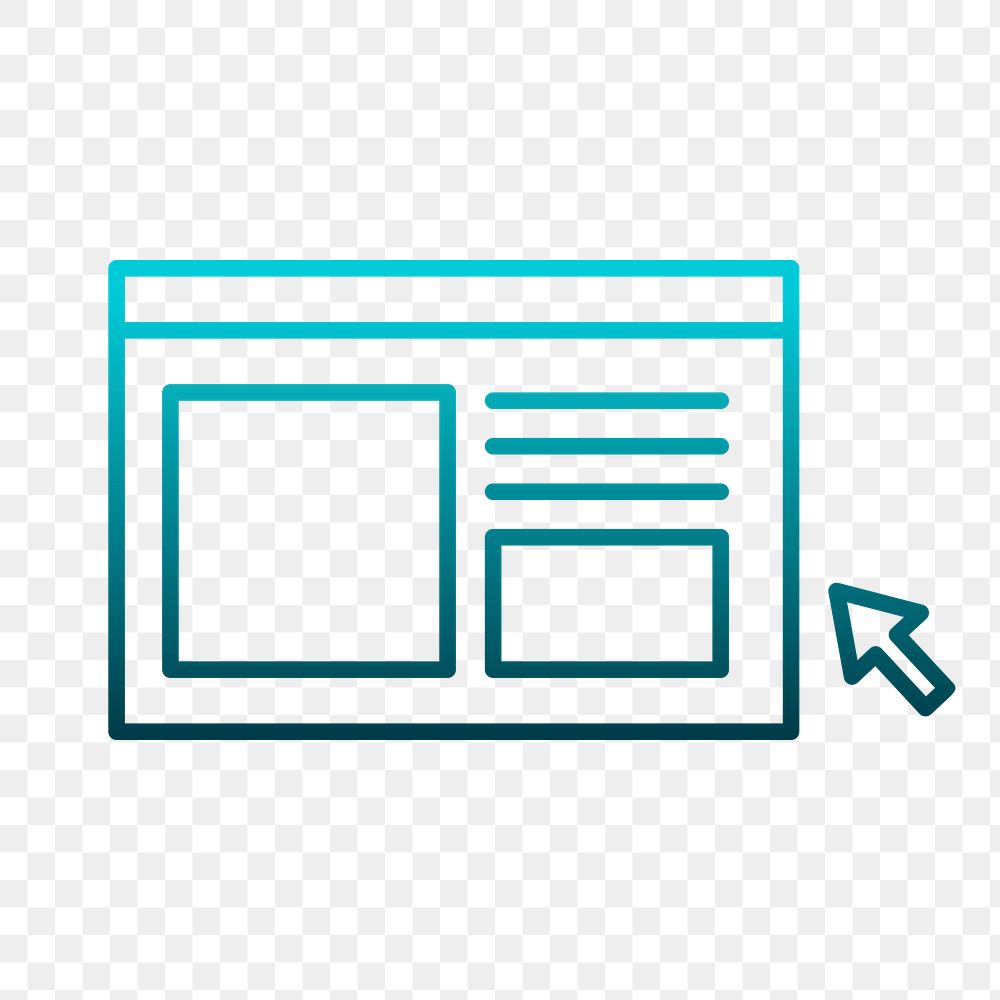 Online article png icon sticker, blue gradient, transparent background