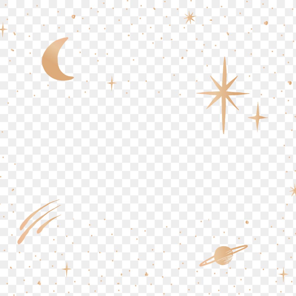 Astronomical doodle png frame sticker, transparent background
