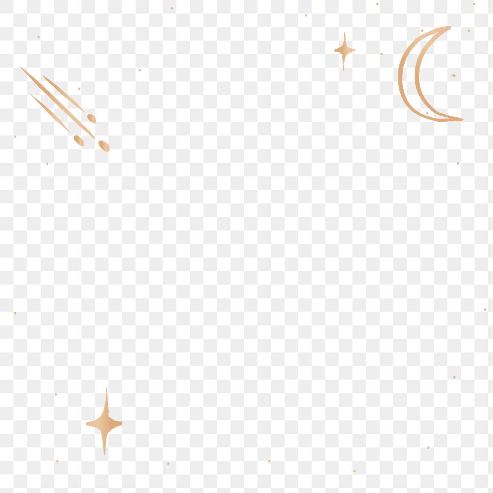 Astronomical doodle png frame sticker, transparent background