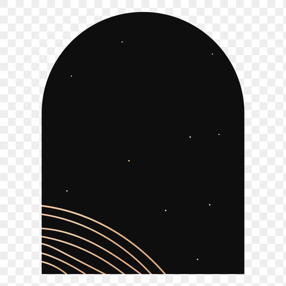 Space doodle png frame sticker, arch, transparent design