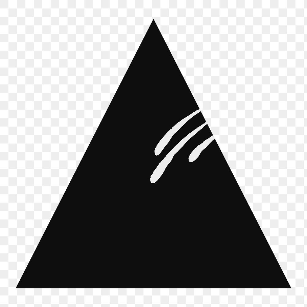 Black triangle png shape sticker, transparent background