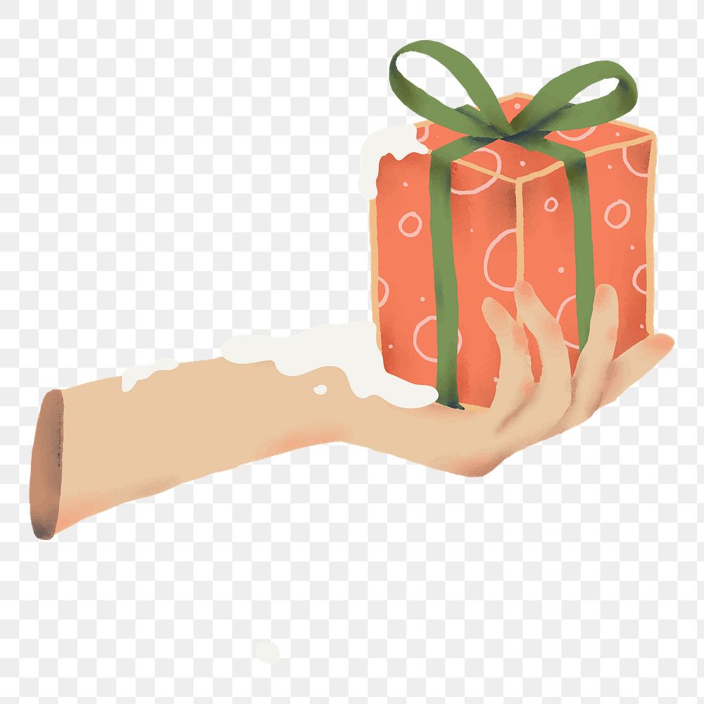Gift box png Christmas sticker, transparent background