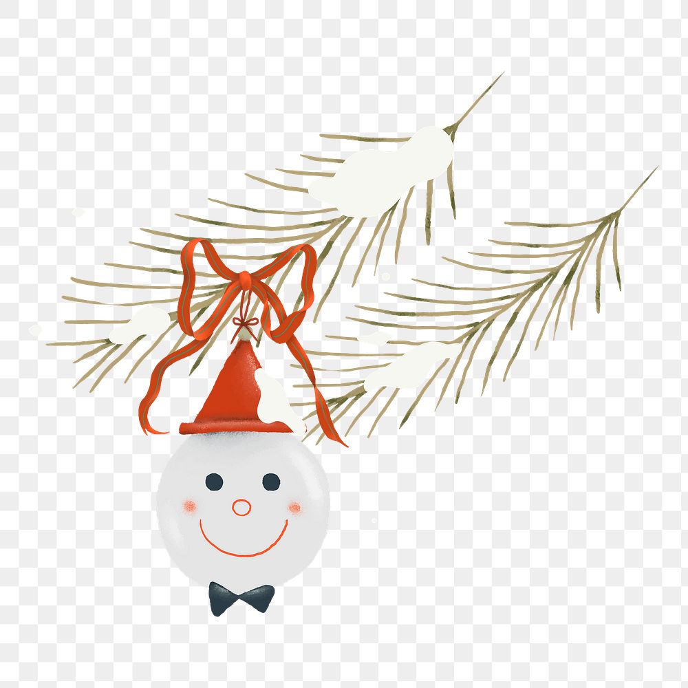 Snowman ornament png Christmas sticker, transparent background