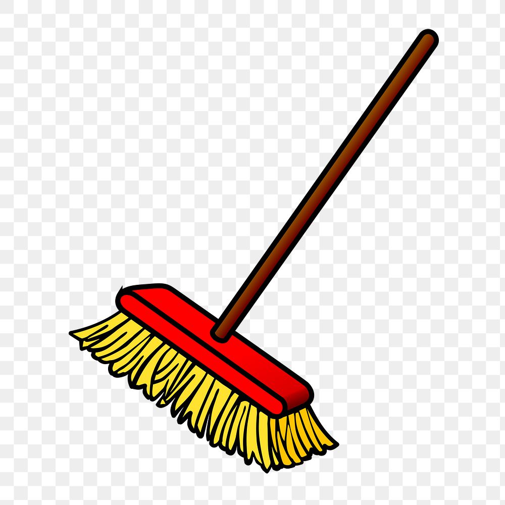 Broom brush png illustration, transparent background. Free public domain CC0 image.