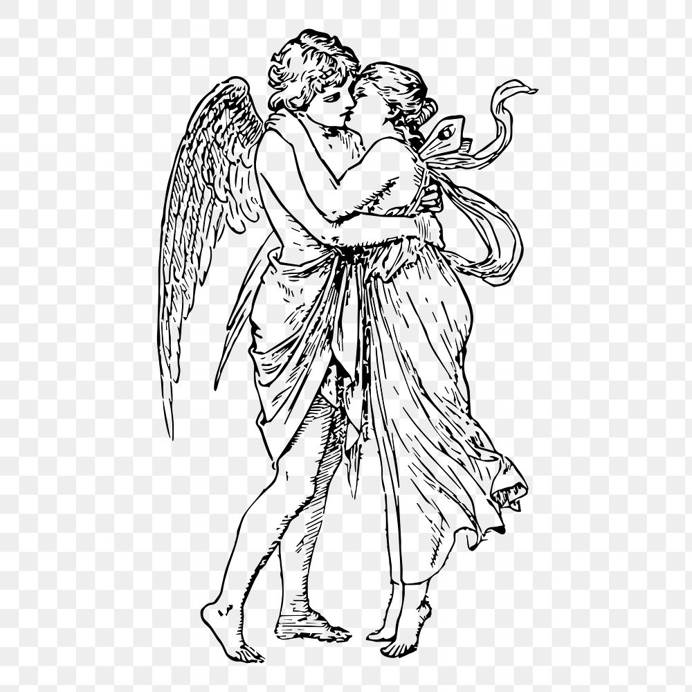 Love angels png illustration, transparent background. Free public domain CC0 image.