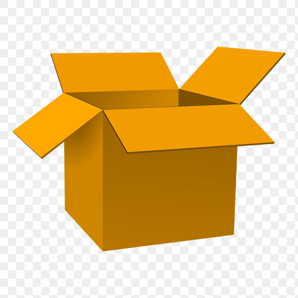 Cardboard box png illustration, transparent background. Free public domain CC0 image.