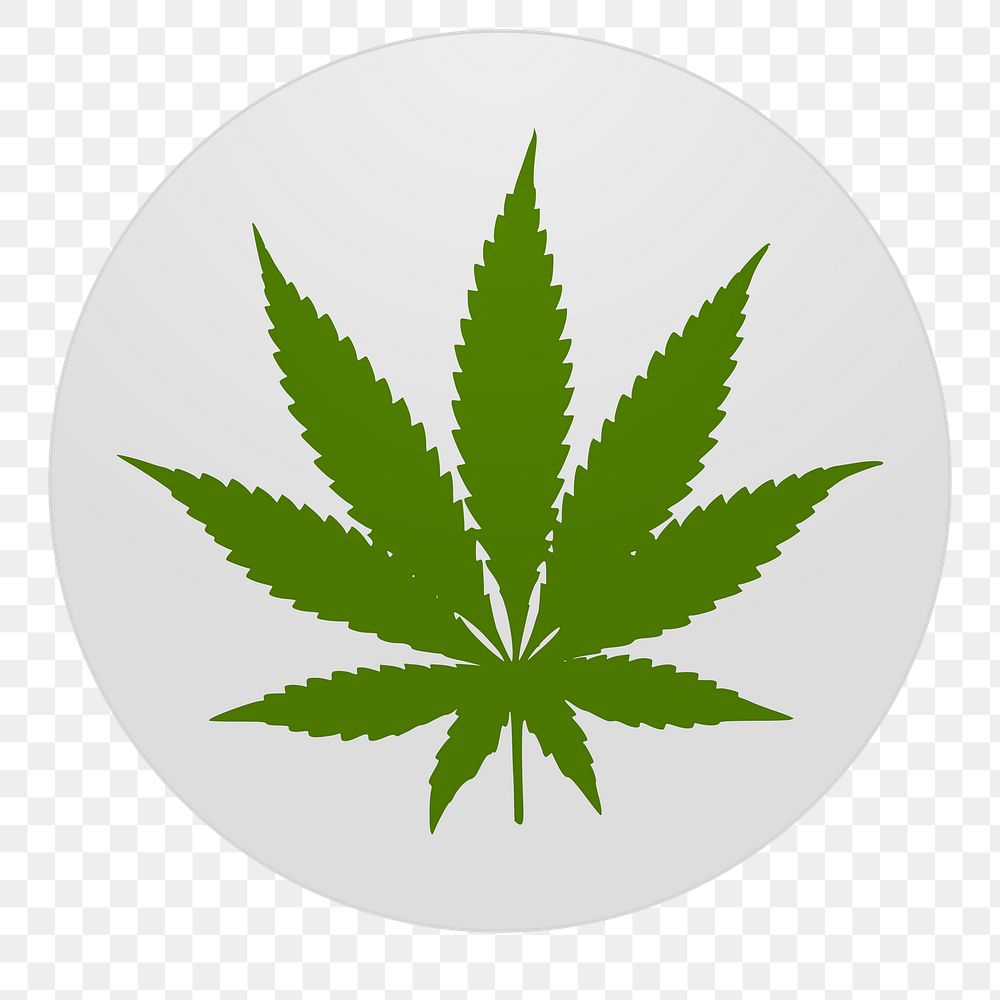 Marijuana icon png illustration, transparent background. Free public domain CC0 image.