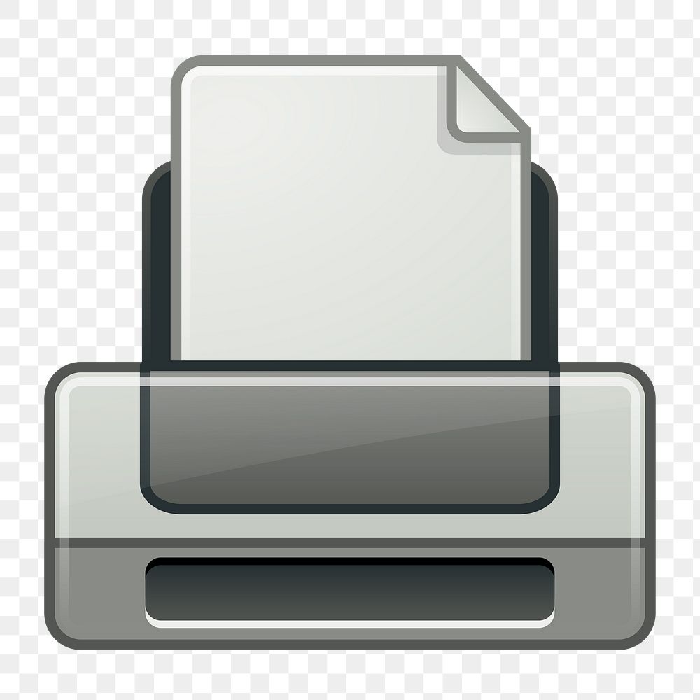 Print icon png illustration, transparent background. Free public domain CC0 image.