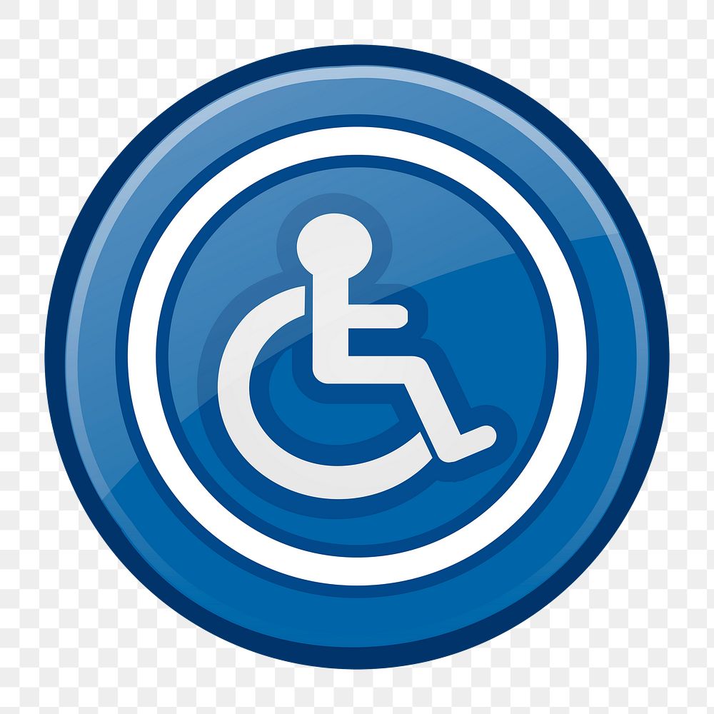 Disability icon png illustration, transparent background. Free public domain CC0 image.