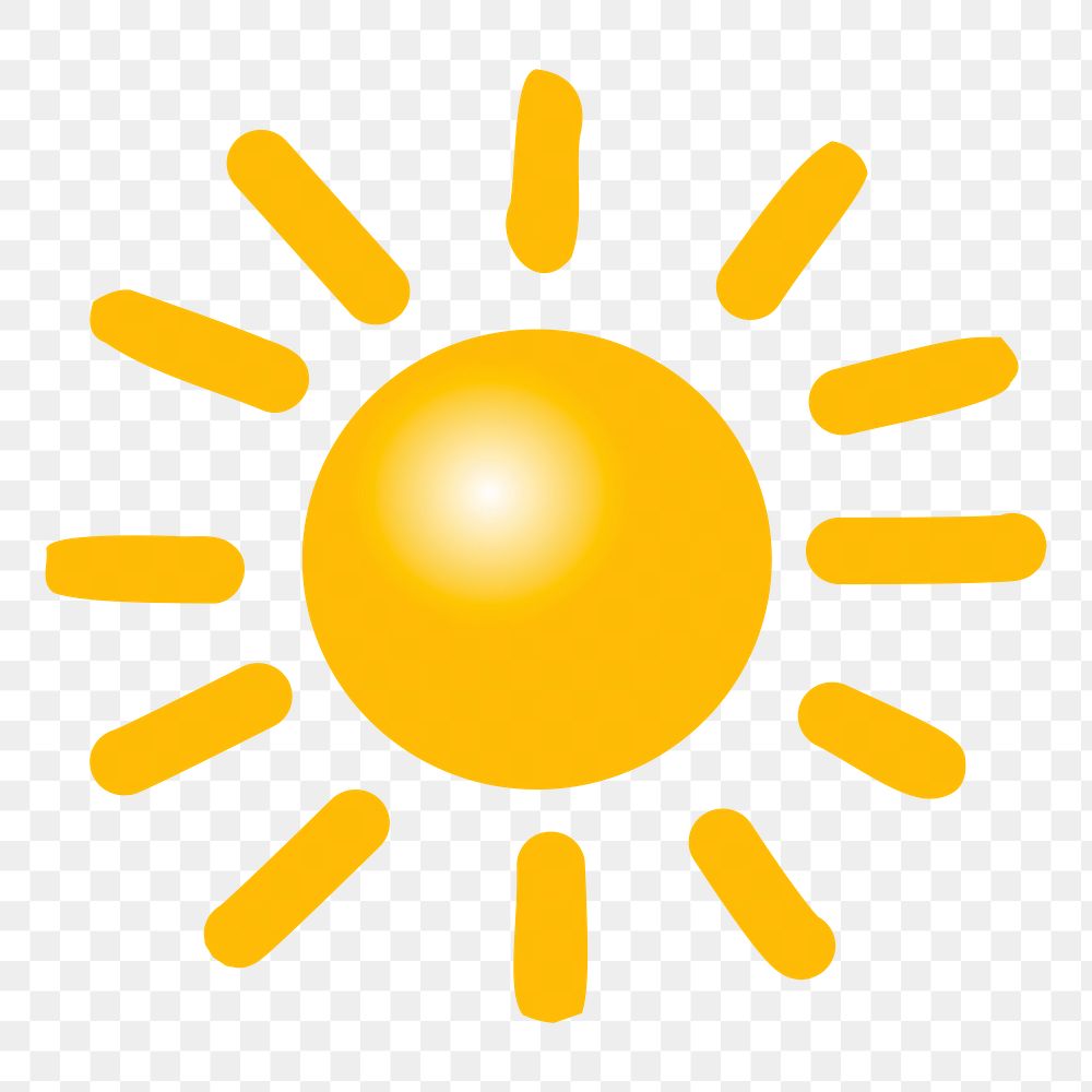 Sun png illustration, transparent background. Free public domain CC0 image.