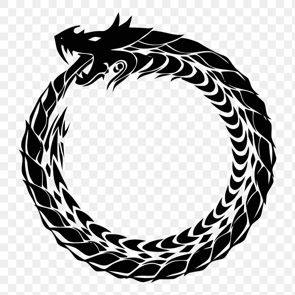 Ouroboros symbol png illustration, transparent background. Free public domain CC0 image.