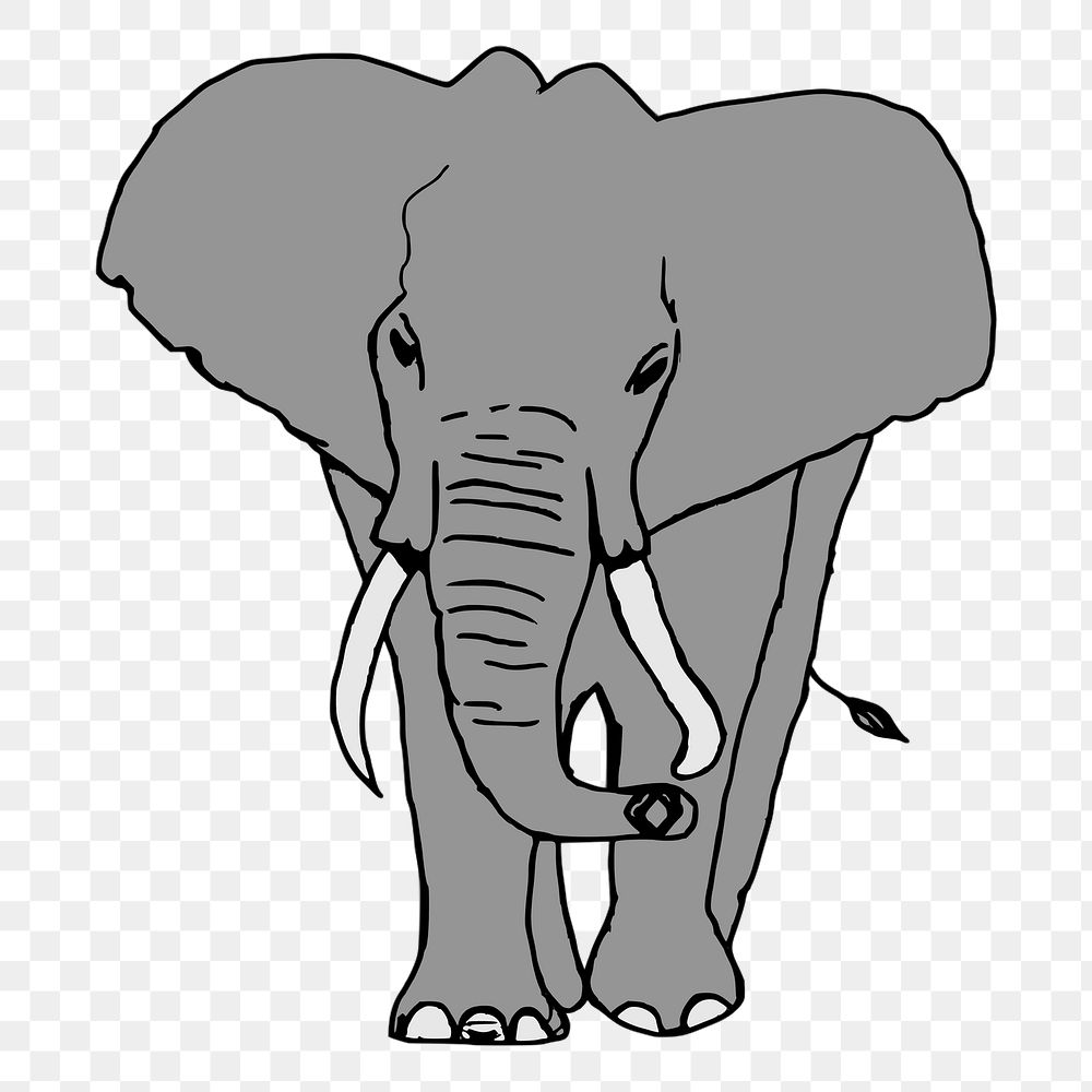 Elephant png illustration, transparent background. Free public domain CC0 image.