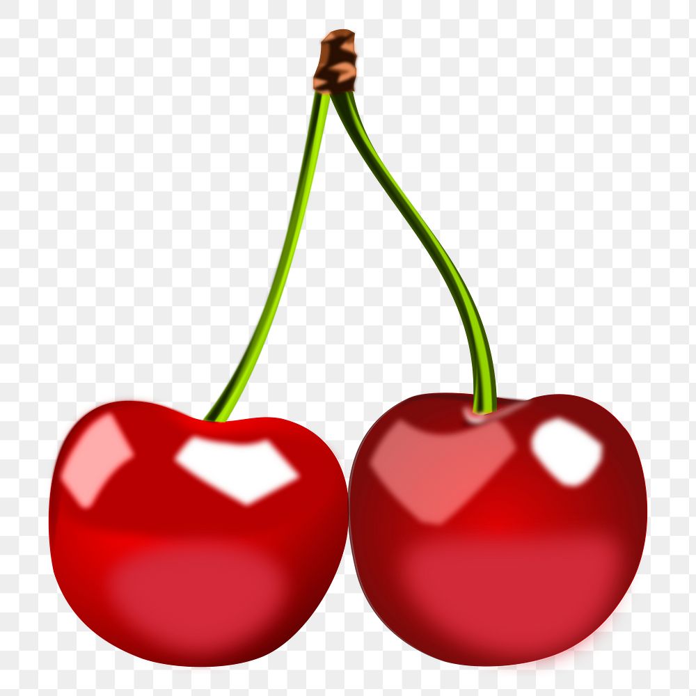 Cherries png illustration, transparent background. Free public domain CC0 image.