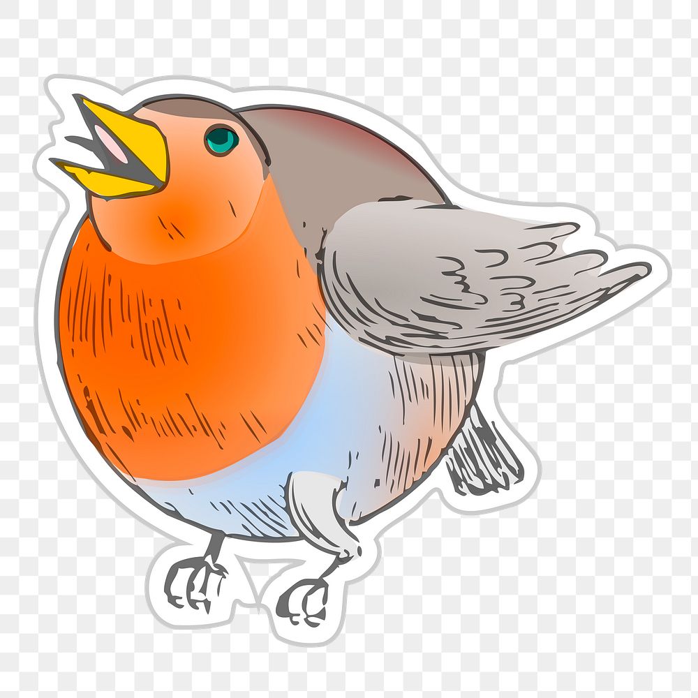 Bird sticker png illustration, transparent background. Free public domain CC0 image.