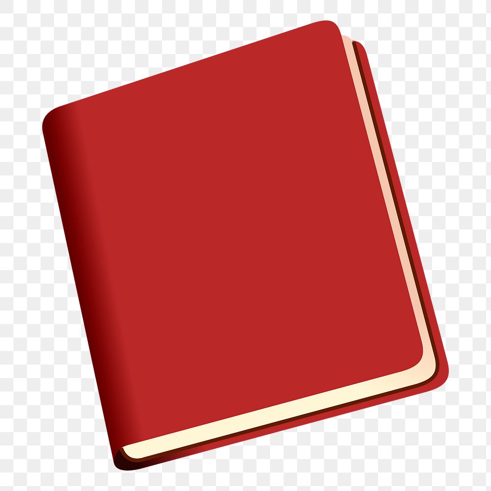 Red book png illustration, transparent background. Free public domain CC0 image.