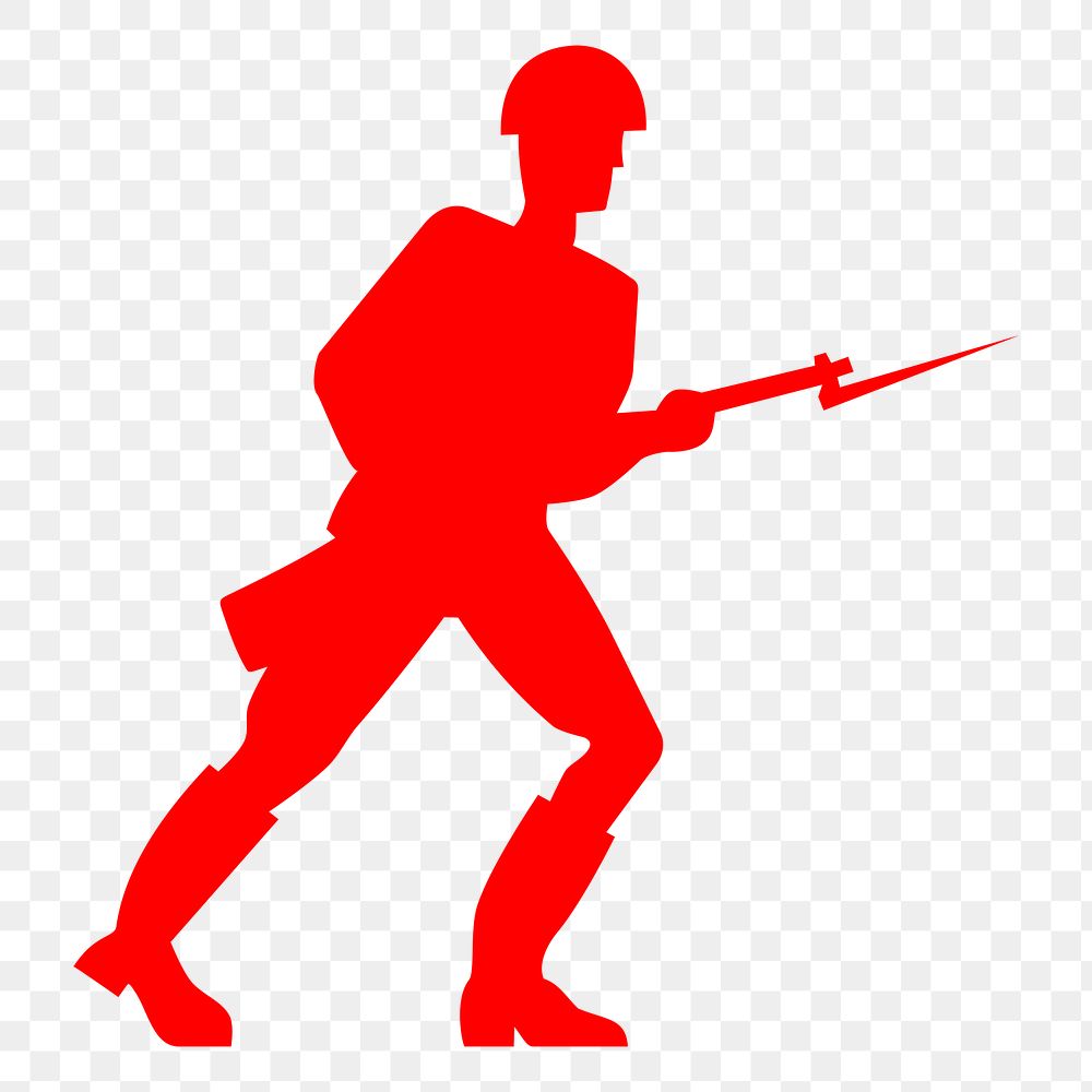 Soldier silhouette png illustration, transparent background. Free public domain CC0 image.